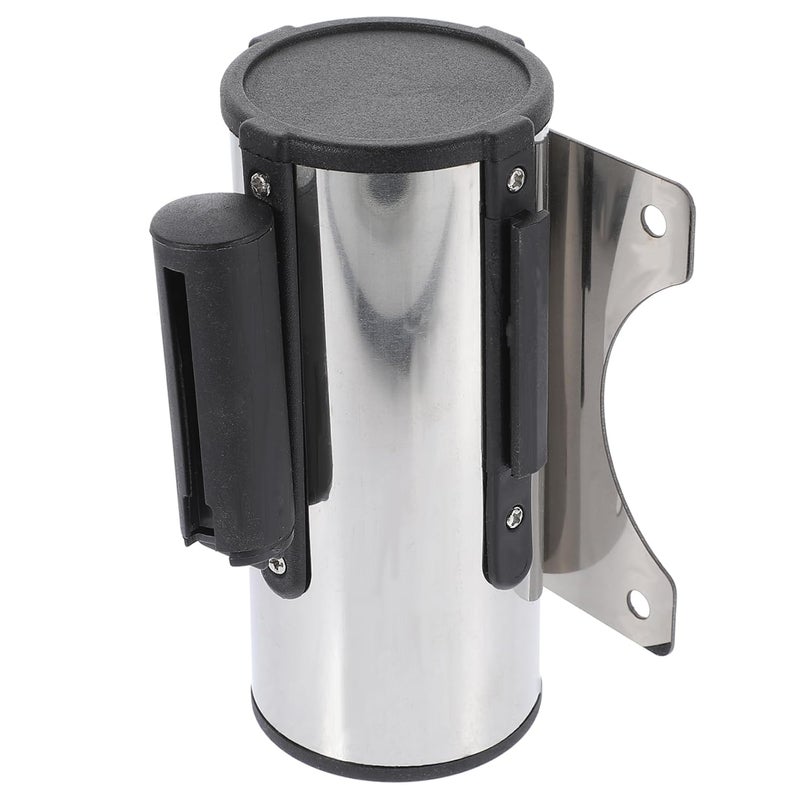 Wall Mounted Retractable Stainless Steel Safety Barrier Blue Isolation Belt Queue Rope - Image 1